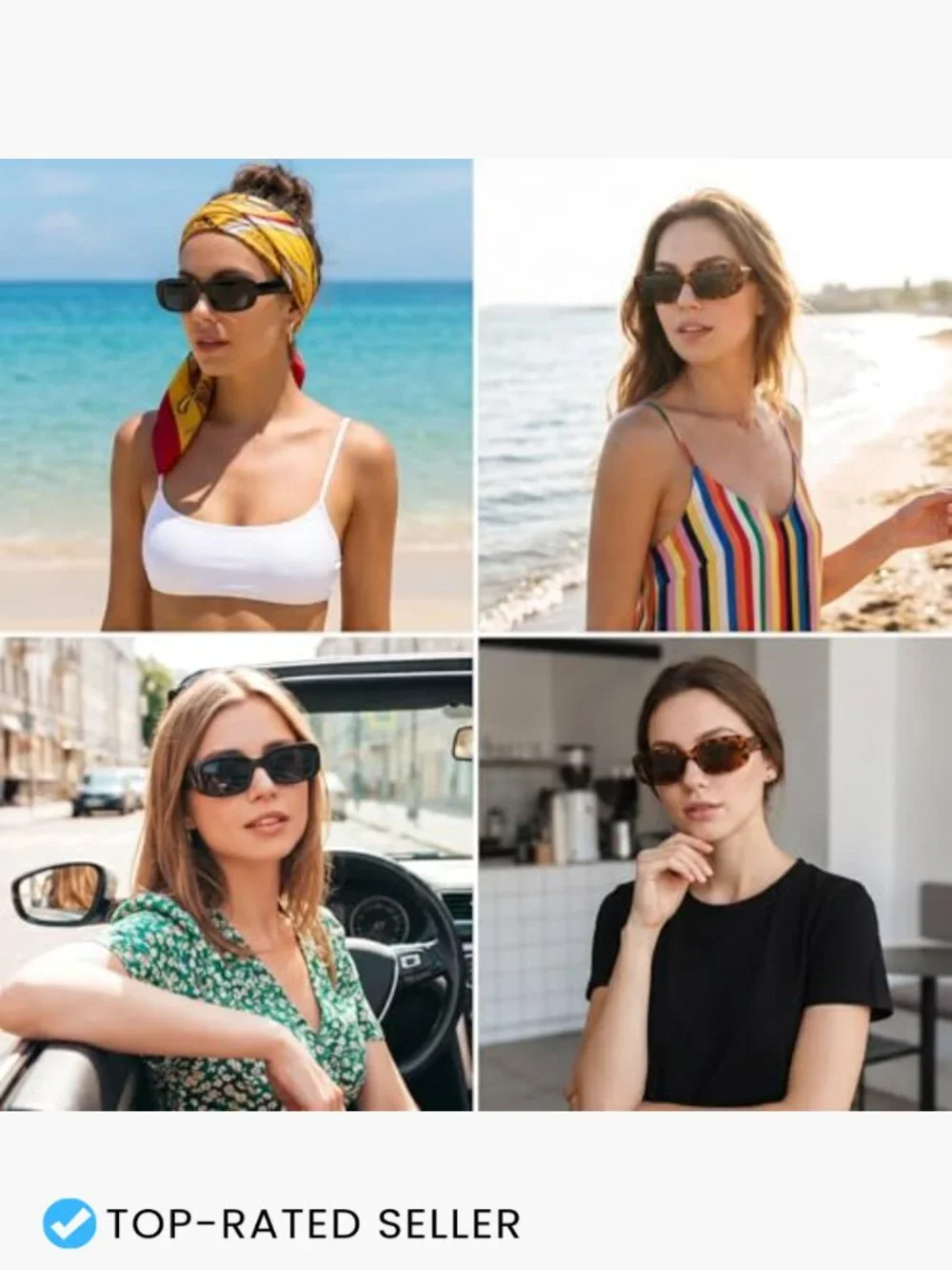 2 Pcs Retro Square Sunglasses Set Y2K Vintage Fashion UV Protection